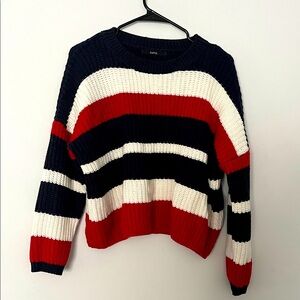 Zaful Bold Striped Sweater‎ in Navy, Red, and White Size XL